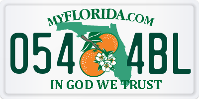 FL license plate 0544BL