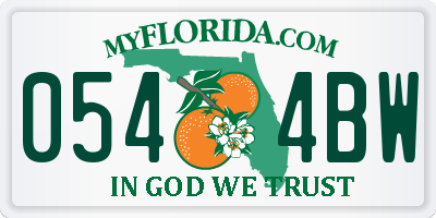 FL license plate 0544BW
