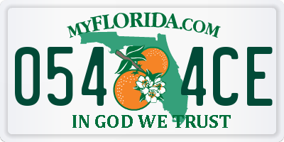 FL license plate 0544CE