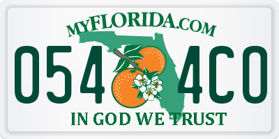 FL license plate 0544CO