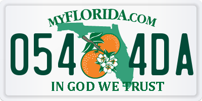 FL license plate 0544DA