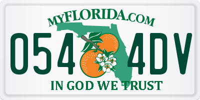 FL license plate 0544DV