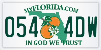 FL license plate 0544DW