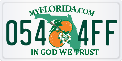 FL license plate 0544FF