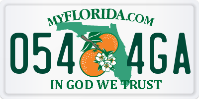 FL license plate 0544GA