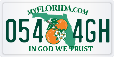 FL license plate 0544GH