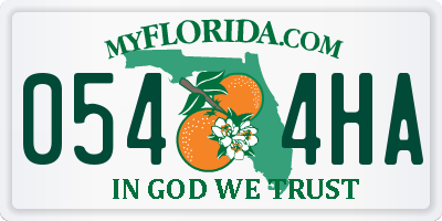 FL license plate 0544HA