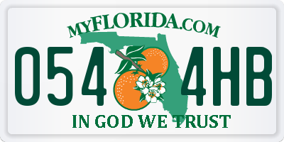 FL license plate 0544HB