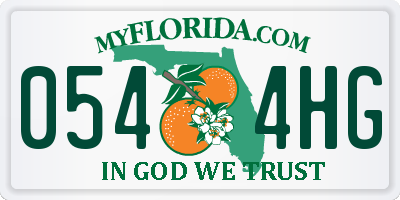 FL license plate 0544HG