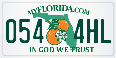 FL license plate 0544HL