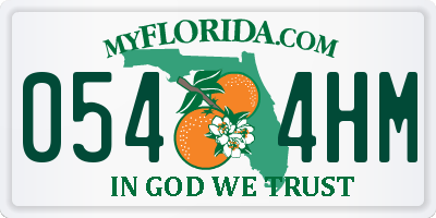 FL license plate 0544HM