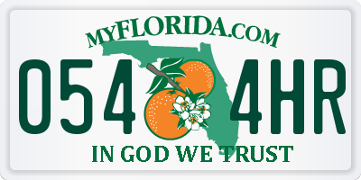 FL license plate 0544HR