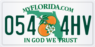 FL license plate 0544HV