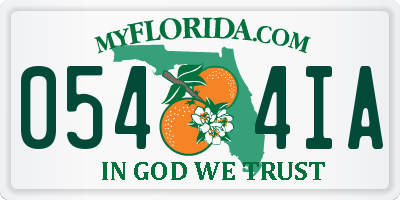FL license plate 0544IA