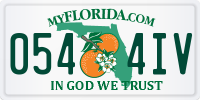 FL license plate 0544IV