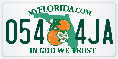 FL license plate 0544JA