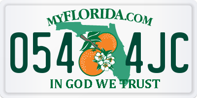 FL license plate 0544JC