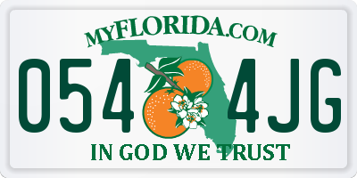 FL license plate 0544JG
