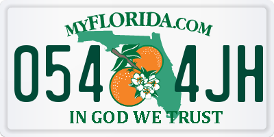 FL license plate 0544JH