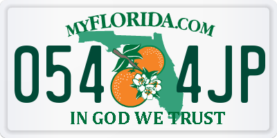FL license plate 0544JP