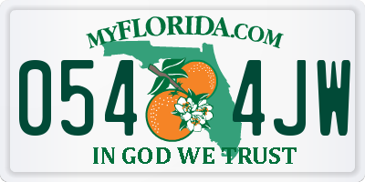 FL license plate 0544JW