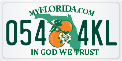 FL license plate 0544KL