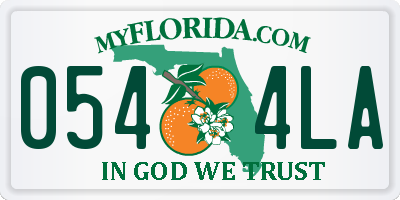 FL license plate 0544LA