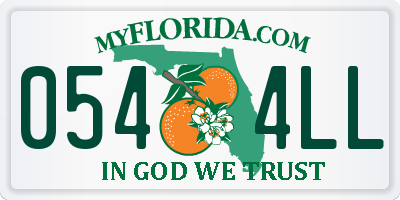 FL license plate 0544LL