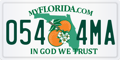 FL license plate 0544MA