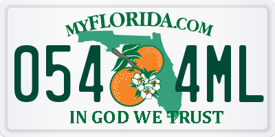 FL license plate 0544ML
