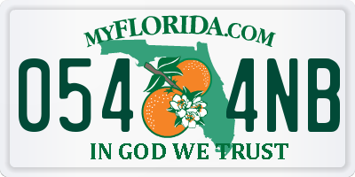FL license plate 0544NB