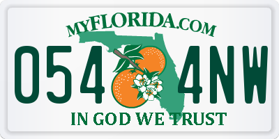 FL license plate 0544NW