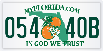 FL license plate 0544OB