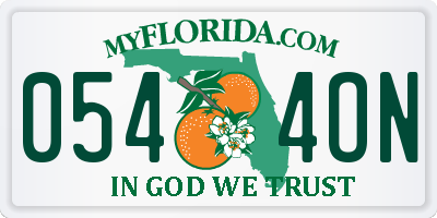FL license plate 0544ON