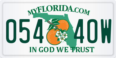 FL license plate 0544OW