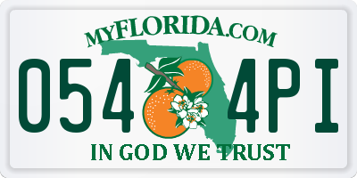 FL license plate 0544PI