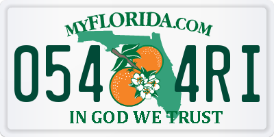 FL license plate 0544RI