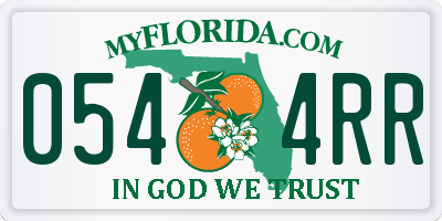 FL license plate 0544RR