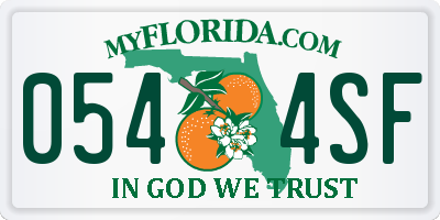 FL license plate 0544SF