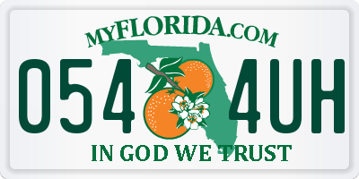 FL license plate 0544UH