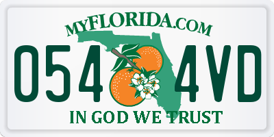 FL license plate 0544VD