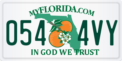 FL license plate 0544VY