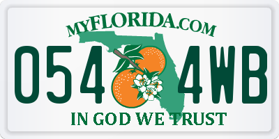 FL license plate 0544WB