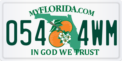 FL license plate 0544WM