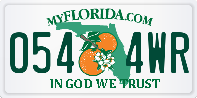 FL license plate 0544WR