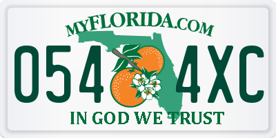FL license plate 0544XC