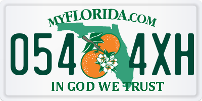 FL license plate 0544XH