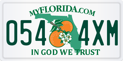 FL license plate 0544XM
