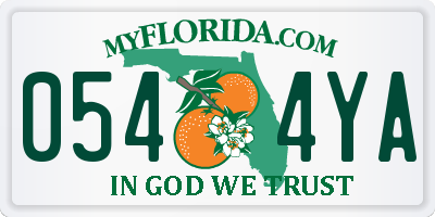 FL license plate 0544YA