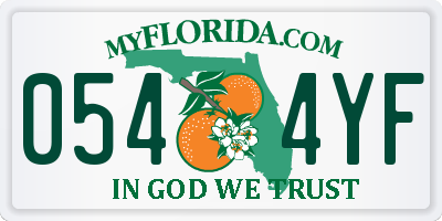 FL license plate 0544YF